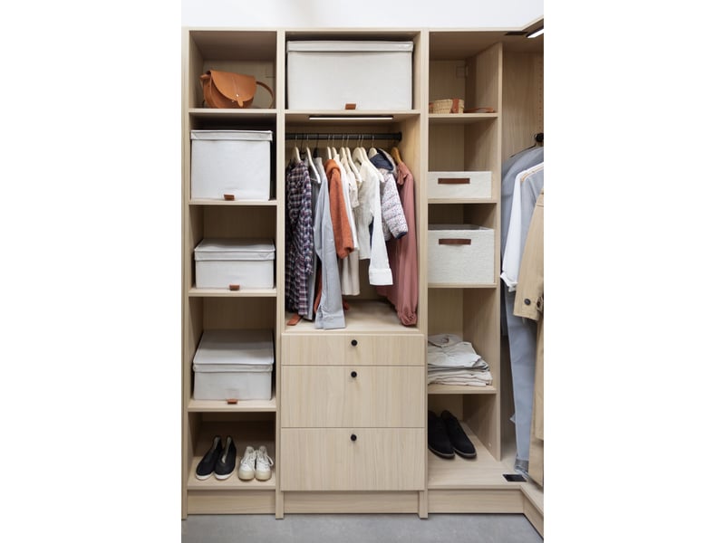  Boîte dressing à couvercle tissu aspect lin beige xl 54 x 46 x 29 cm 62883 - Conforama B