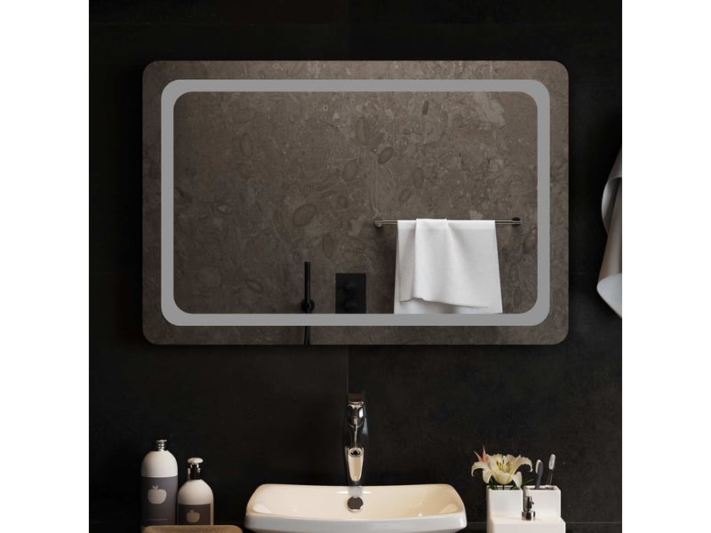  Miroir de salle de bain, miroir de toilette led transparent 90 x 60 cm verre trempé cf62633  - Conforama B