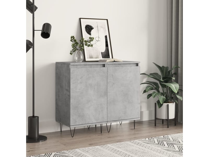  Buffets 2 pcs - bahut - meuble de rangement gris béton 40x35x70 cm bois d'ingénierie  - Conforama B