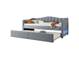 Lit gigogne 90x200 cm <strong>OXEZA</strong>  <strong></strong> coloris gris
