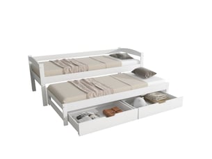 Lit gigogne 90x190/200 cm <strong>HNCBB</strong>  <strong></strong> coloris blanc