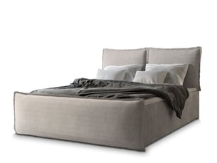 Lit avec rangement 160x200 cm <strong>MASSENO</strong> <strong></strong> coloris beige