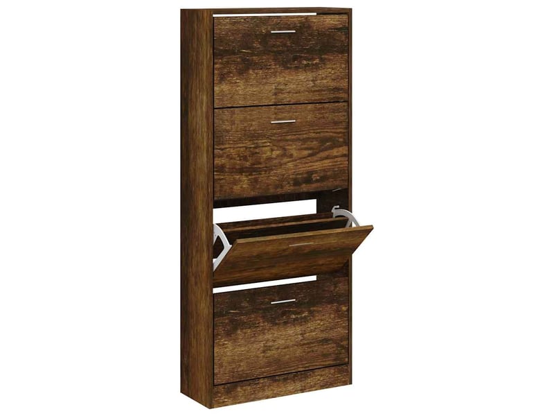  Meuble à chaussure | armoire à chaussures chêne fumé 63x24x147 cm bois d'ingénierie  - Conforama C