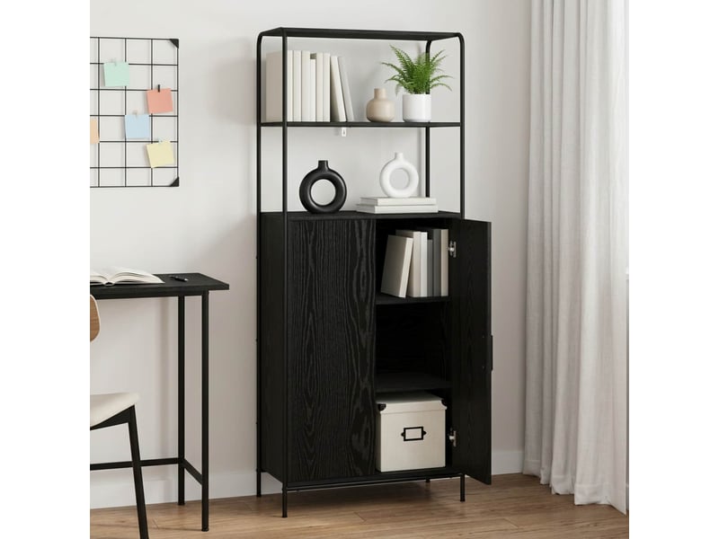  Haut armoire, armoire de rangement chêne noir 40x33x161 cm bois d'ingénierie shl52383  - Conforama B