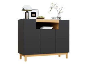 Buffet 3 porte(s) 0 tiroir(s) MERAX buffet noir - 120.5 cm coloris noir