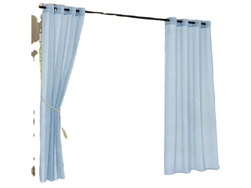 Rideaux en tulle bleu, apportent une lumière douce à votre pièce, chambre salon, lot de 2, l130cm x h213cm - Conforama E