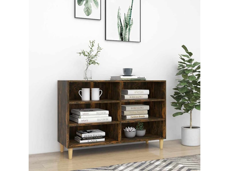  Buffet, meuble de rangement salon chêne fumé 103,5x35x70 cm bois d'ingénierie  - Conforama B