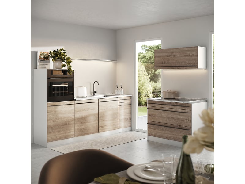 Vicco cuisine, sonomablanc, 220cm plan de travail marbre - Conforama C
