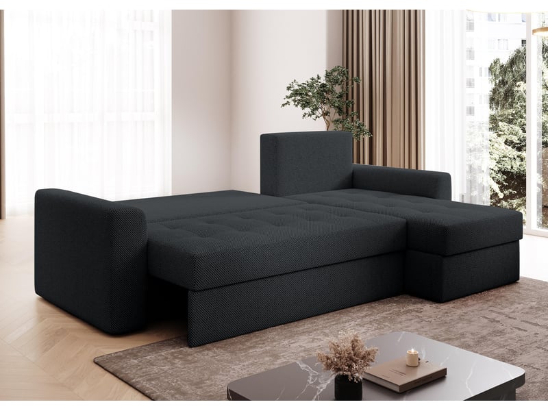  Canapé d’angle karaman 238 cm gris foncé convertible avec coffre Karaman - Conforama D
