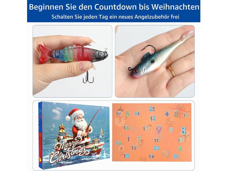 Calendrier de l’avent pêche 2026 pour homme, 24 leurres de pêche, calendrier de noël pour pêcheur, adulte et ado - Conforama D