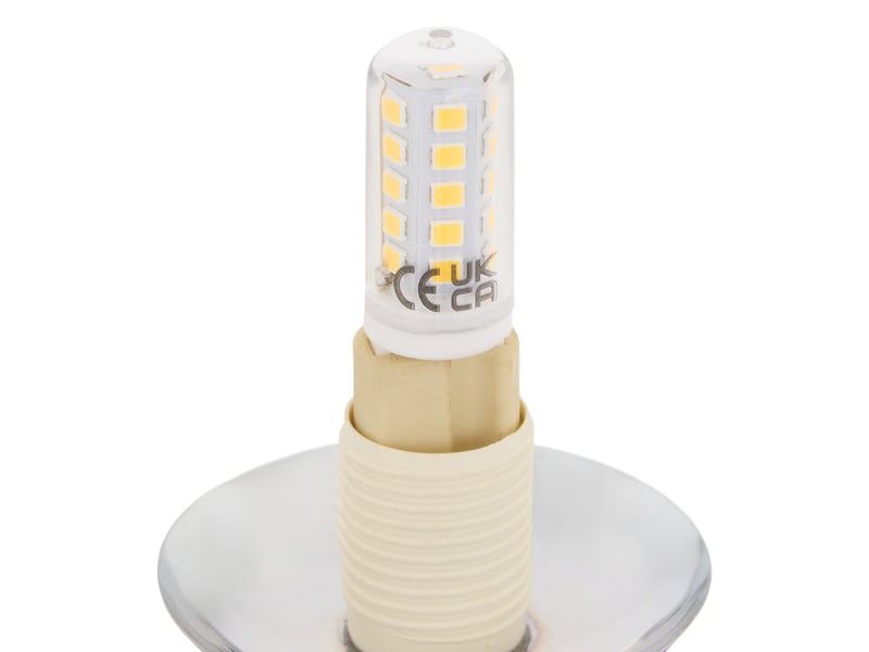  Lampe à poser avec globe opalin et base en acier 10x23 cm  - Conforama D