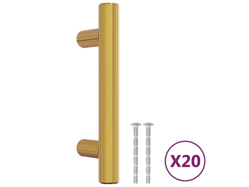  Poignée pour armoire vidaxl, 64 mm, dorée  - Conforama C