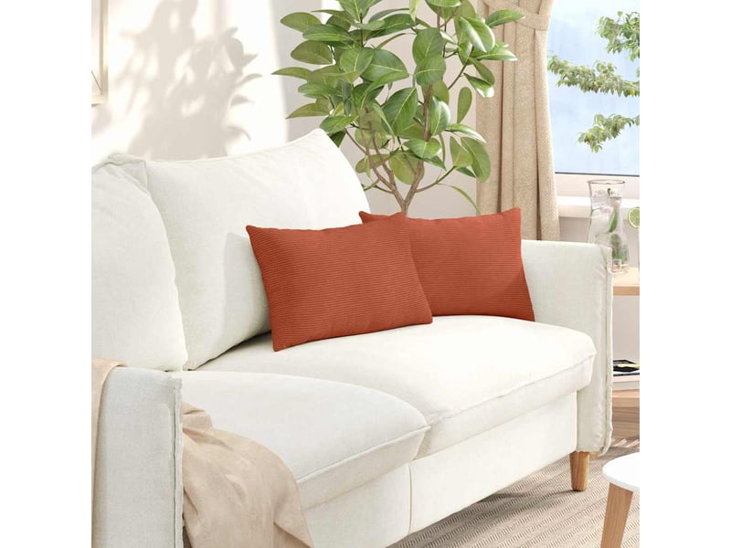 Lot de 2 coussins de canapé, coussins décoratifs rouge orange 50 x 30 cm cf59160 - Conforama B