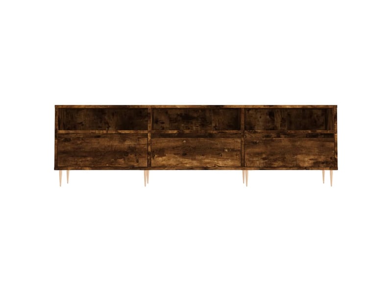  Meuble tv - banc tv - meuble de rangement chêne fumé 150x30x44,5 cm bois d'ingénierie  - Conforama E