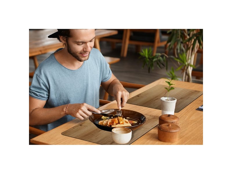  Sets de table aspect bois - marron - bois lot de 6 placemats 45x30  - Conforama D