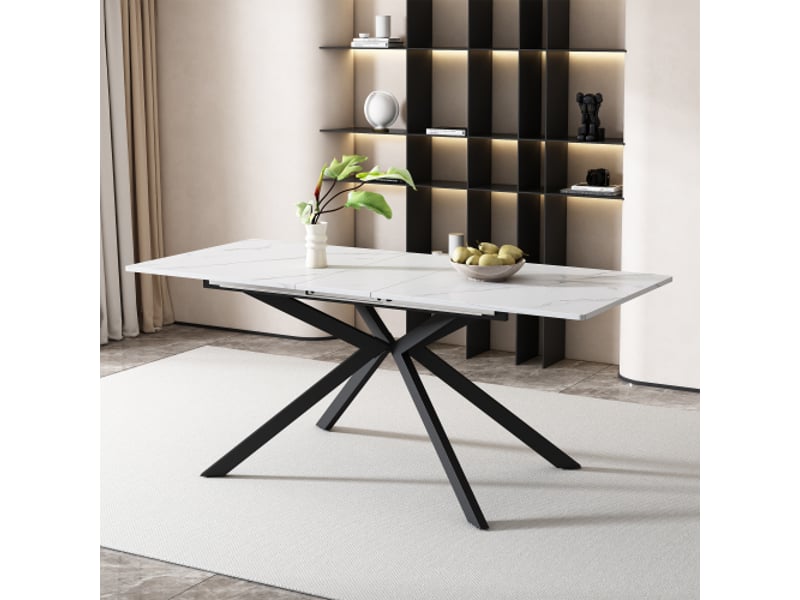  Table de séjour rectangulaire avec allonge bicolore - 70x150-180max. Cm table bicolore - Conforama D