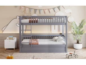 Lit mezzanine 90x200 cm BIQZUYA coloris gris