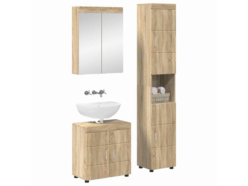Ensemble de mobilier de salle de bain tulum 3 pc chêne sonoma cf64718 - Conforama A