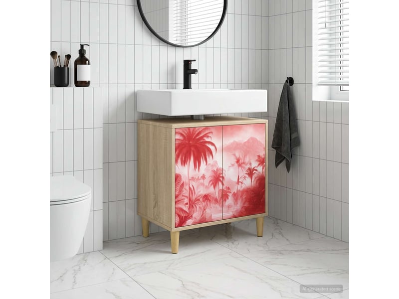  Armoire de salle de bain, meuble de rangement aachen sonoma 60x40x60 cm  - Conforama B