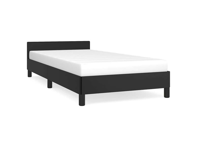  Lit simple- lit adulte -  cadre de lit avec tête de lit sans matelas noir 100x200 cm  - Conforama A