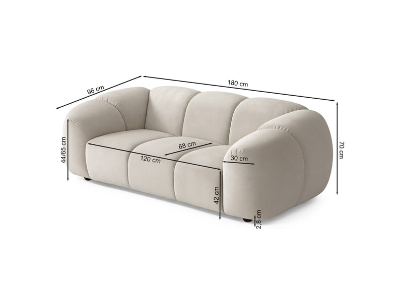 Selsey millma - canapé - 180 cm - velours brun clair Millma - Conforama C