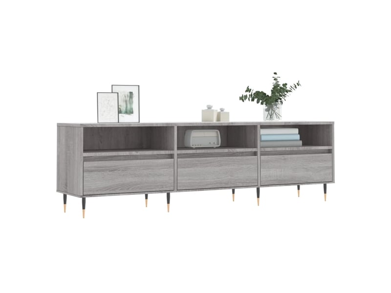  Meuble tv - banc tv - meuble de rangement sonoma gris 150x30x44,5 cm bois d'ingénierie  - Conforama C