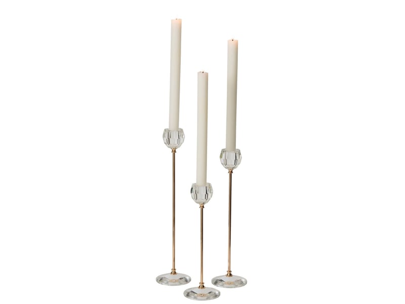  Lot de 3 chandeliers en cristal doris 25cm transparent  - Conforama B