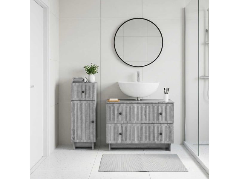 Ensemble de 2 meubles de salle de bain ede sonoma gris cf63151 - Conforama B