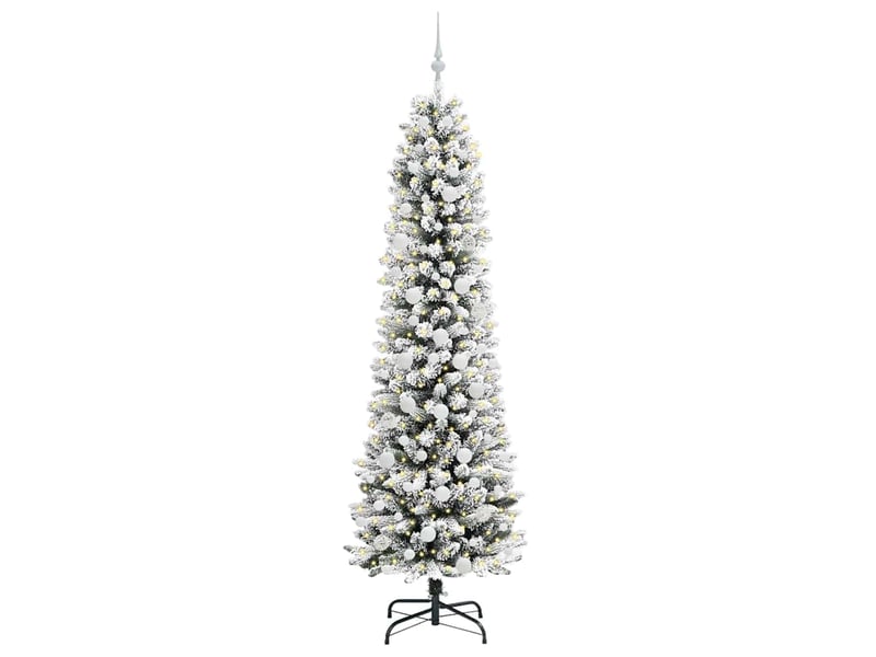  Sapin de noël - arbre de noël artificiel blanc 210 cm pvc, métal et plastique  - Conforama C