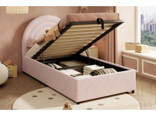Lit coffre 90x200 cm RAUMIO coloris rose