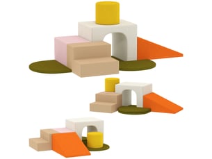 Parcours motricité bébé 8 pièces mousse epe déhoussable tissu multicolore