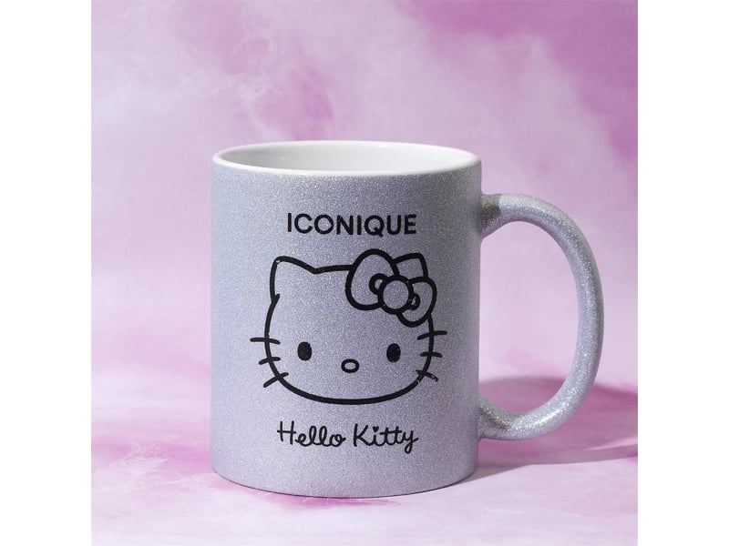  Lot de 4 mugs hello kitty pailletés 30 cl - 4 couleurs et motifs assortis  - Conforama C