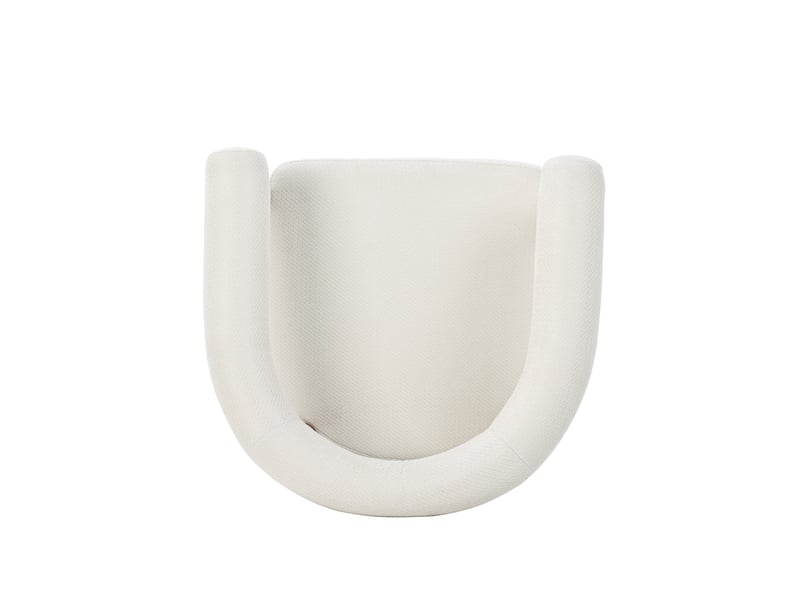  Lot de 6 chaises de salle à manger 48,5x40,5x78 cm, blanc, ergonomique, patins réglables, style contemporain, métal, tissu  - Conforama E