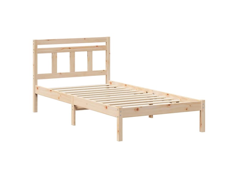  Lit simple- lit adulte -  cadre de lit marron 100 x 200 cm pin massif  - Conforama C