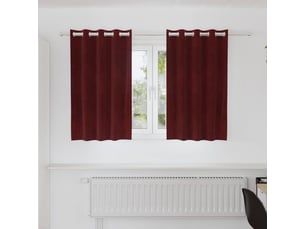 Lot de 2 rideaux, rideaux de fenêtre bordeaux 140 x 140 cm velours cf44000