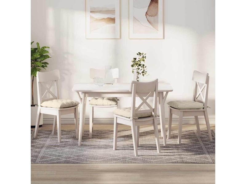  Lot de 4 coussins de siège, coussins décoratifs tissu en velours côtelé crème cf59980  - Conforama B