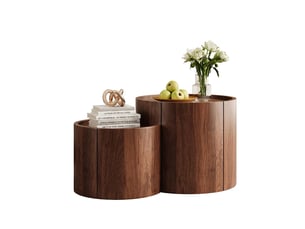 Table basse rond(e) coloris bois foncé <strong></strong> <strong></strong> - 47.5 cmx77.5 cm