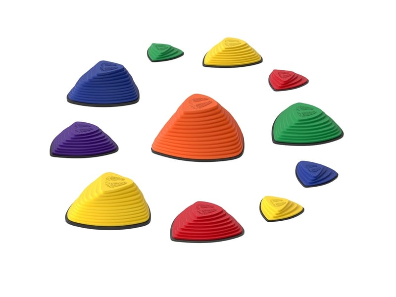  Pierres d'équilibre enfant 40 x 40 cm, lot de 11 – multicolore – antidérapantes, empilables intérieur et extérieur  - Conforama A