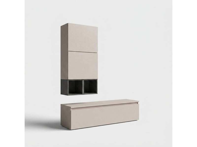  Meuble tv mural de salon moderne modulable composition 147  - Conforama A