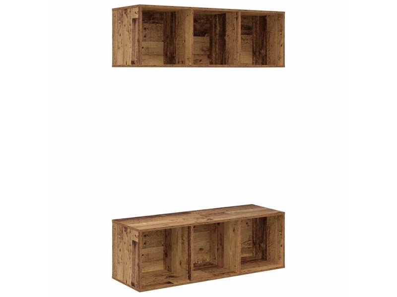  Ensemble meuble tv - banc tv - meuble de rangement 2 pcs bois ancien bois d'ingénierie  - Conforama A