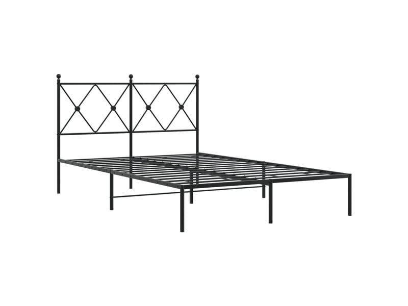  Lit double- lit adulte -  cadre de lit métal sans matelas avec tête de lit noir 120x190cm  - Conforama B