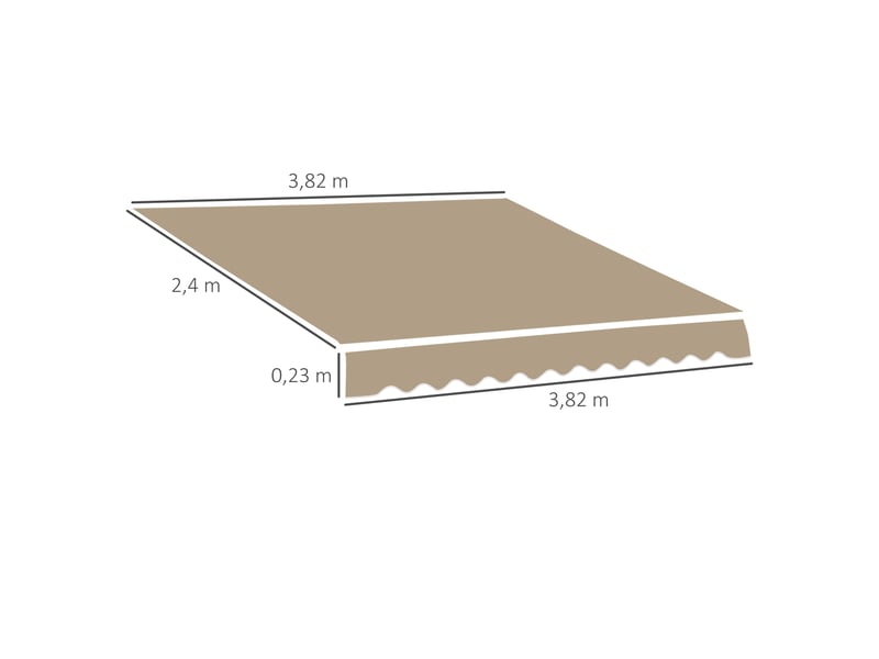  Toile de rechange, toile de remplacement 382x240cm beige  - Conforama E