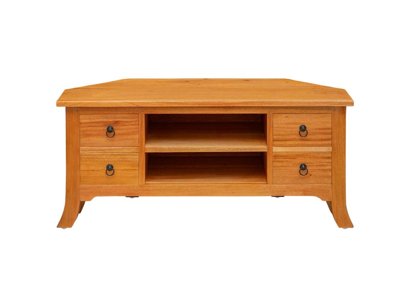  Meuble tv - banc tv - meuble de rangement naturel 100 x 40,5 x 46 cm bois de mahogany massif  - Conforama E