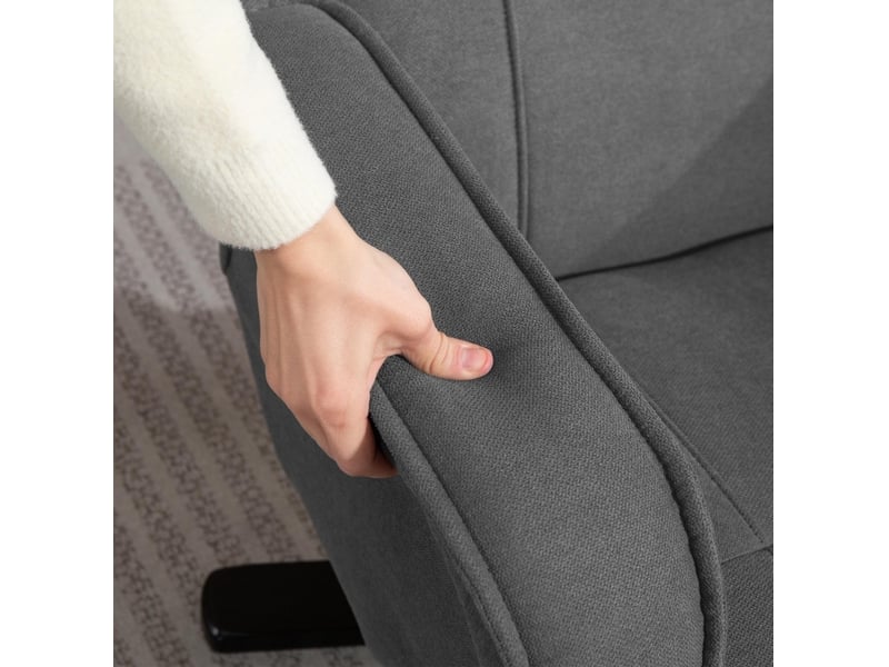 Fauteuil relax pivotant 360° inclinable avec repose-pieds, polyester gris foncé - Conforama E