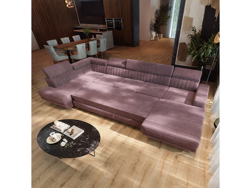  Canapé d'angle gaian, velours bruyère  - Conforama D