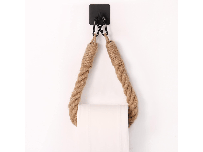  Porte-papier toilette,oyefly porte-serviette en corde de chanvre pour salle de bain et cuisine porte-papier salle de bain support  - Conforama A