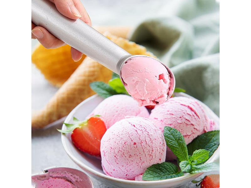  Cuillère à crème glacée avec manche confortable et facile à détacher, cuillère à crème glacée professionnelle en métal(argent)  - Conforama E