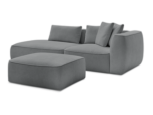 Canapé droit fixe BOBOCHIC LEOPOLD 4 places Tissu gris