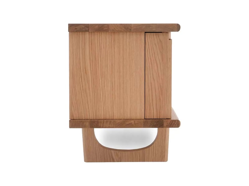  Meuble tv 4 portes 180x40x55 cm effet chêne massif - akiro  - Conforama D
