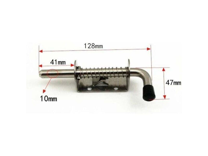  2pcs verrou porte garage portail abri jardin ressort inox 304 coulissante 128mm  - Conforama B
